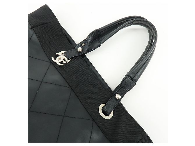Chanel Biarritz Quilted Coated Canvas Large Noir - vue 6