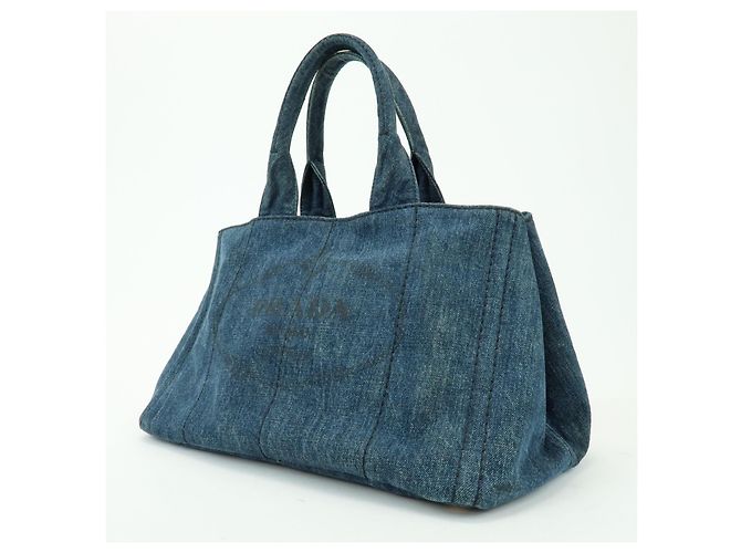 Prada Canapa Denim Small Blue - view 3
