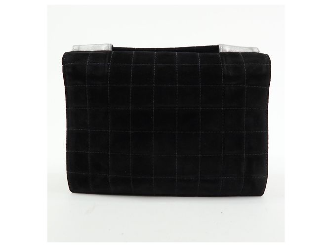 Chanel Chocolate Bar Mademoiselle Flap gestepptes Leder Medium Schwarz - Ansicht 2