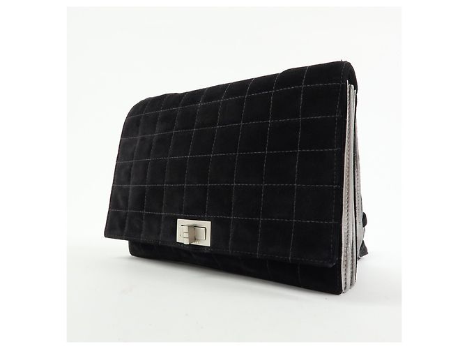 Chanel Chocolate Bar Mademoiselle Flap gestepptes Leder Medium Schwarz - Ansicht 3