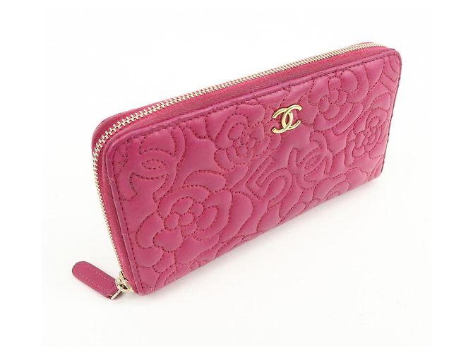 Chanel Zip Around Camellia Patent Rosa - vista 4