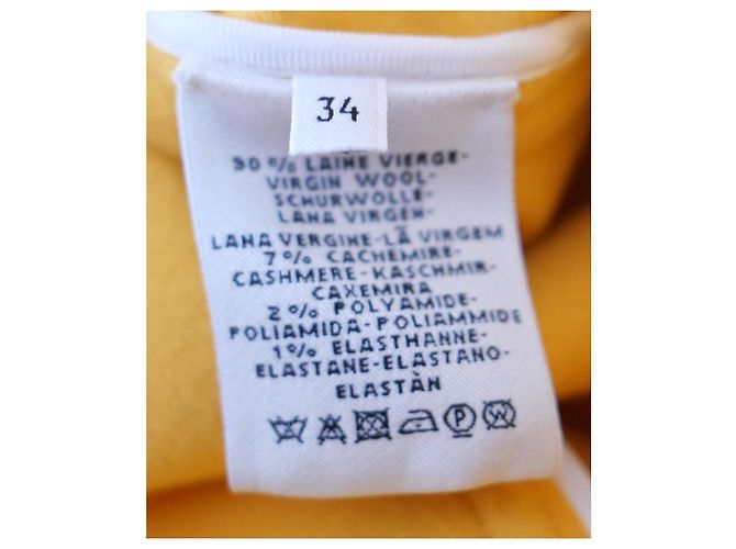 Casaco Hermès em Lã e Cashmere Creme e Amarelo Cru - vista 11