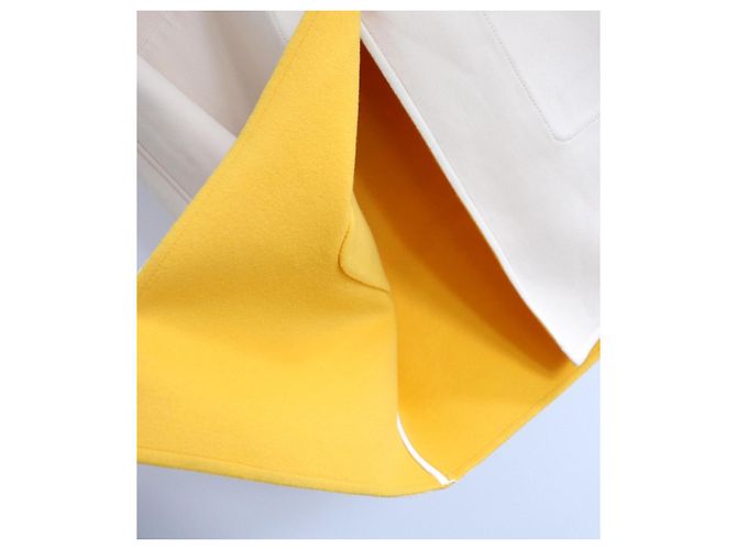Casaco Hermès em Lã e Cashmere Creme e Amarelo Cru - vista 5