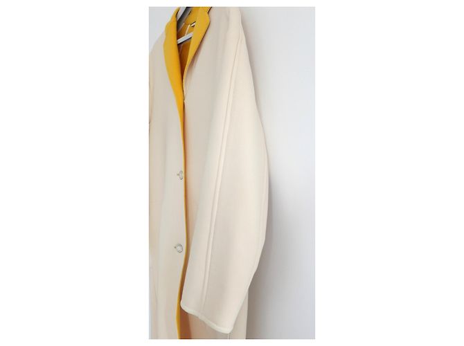 Casaco Hermès em Lã e Cashmere Creme e Amarelo Cru - vista 7