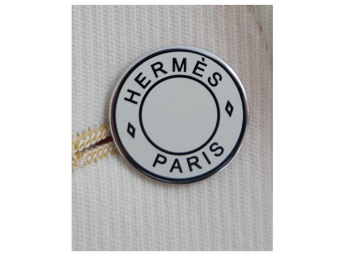 Casaco Hermès em Lã e Cashmere Creme e Amarelo Cru - vista 8