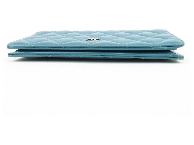 Chanel Bi-Fold Quilted Patent Blau - Ansicht 5
