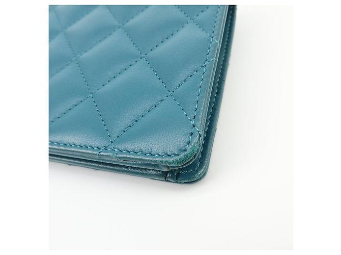 Chanel Bi-Fold Quilted Patent Blau - Ansicht 6