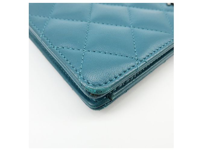 Chanel Bi-Fold Quilted Patent Blau - Ansicht 7
