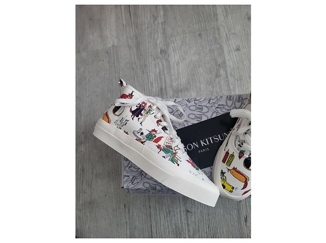 Kitsune Sneakers alte in tela stampata Maison Kitsuné - vista 2