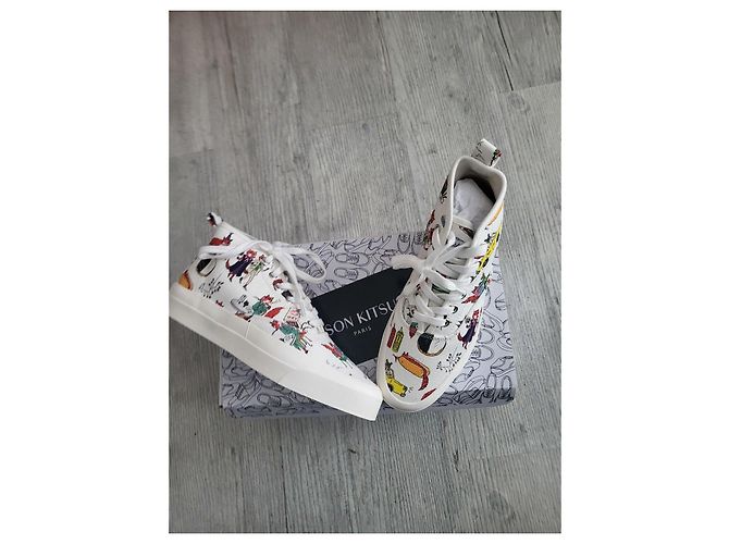 Kitsune Sneakers alte in tela stampata Maison Kitsuné - vista 3
