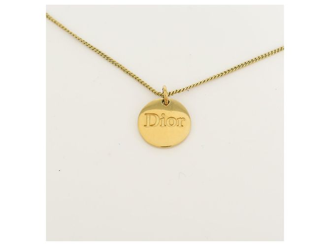 Pendente in metallo con logo vintage Christian Dior D'oro - vista 3