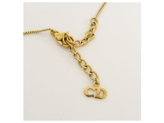 Pendente in metallo con logo vintage Christian Dior D'oro - vista 6