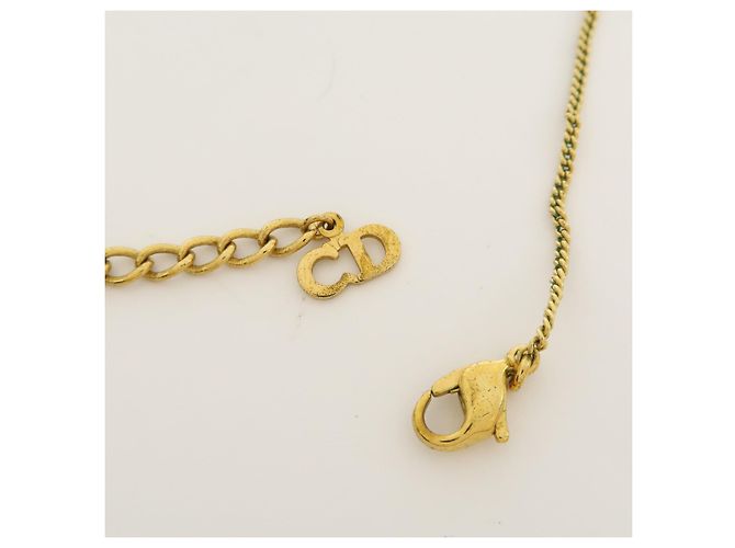 Pendente in metallo con logo vintage Christian Dior D'oro - vista 7