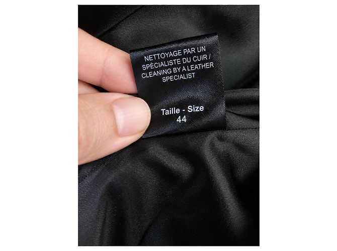 ZAPA Paris Lammleder Perfecto-Jacke – Schwarz beige weiß - Ansicht 10