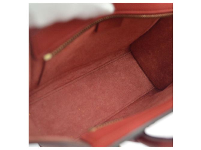 Céline Celine Luggage Grainy Leather Nano Rosso - vista 3