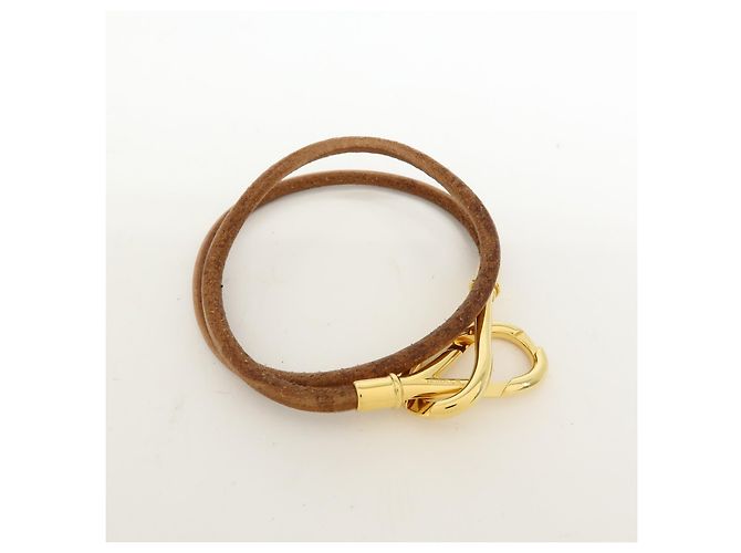 Hermès Jumbo Hook Choker in pelle intrecciata e metallo Marrone - vista 2