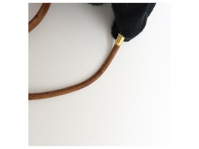 Hermès Jumbo Hook Choker in pelle intrecciata e metallo Marrone - vista 5