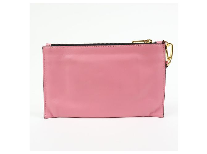 Miu Miu Logo Chain Clutch aus Shearling Pink - Ansicht 2