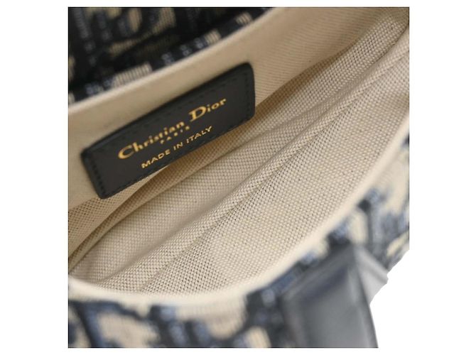 Christian Dior Saddle Oblique Canvas Mini Azul marino - vista 3