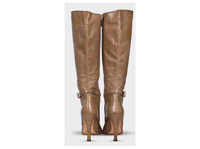 Gucci Absatzstiefel aus grünem Leder, Größe 37 EU Gebraucht - Ansicht 4