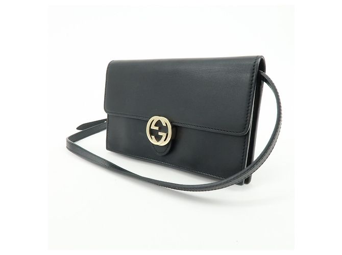 Cartera Gucci Interlocking Wallet on Chain de piel Negro - vista 3