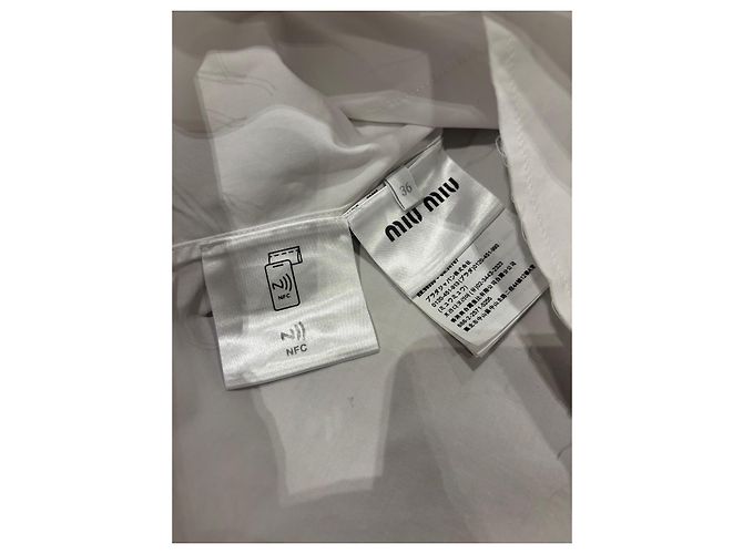 Miu Miu Cropped Hemd aus weißer Baumwolle - Ansicht 3