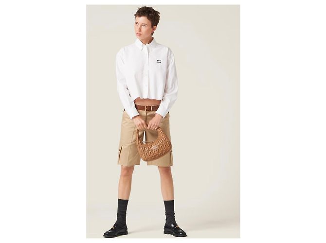 Miu Miu Cropped Hemd aus weißer Baumwolle - Ansicht 5