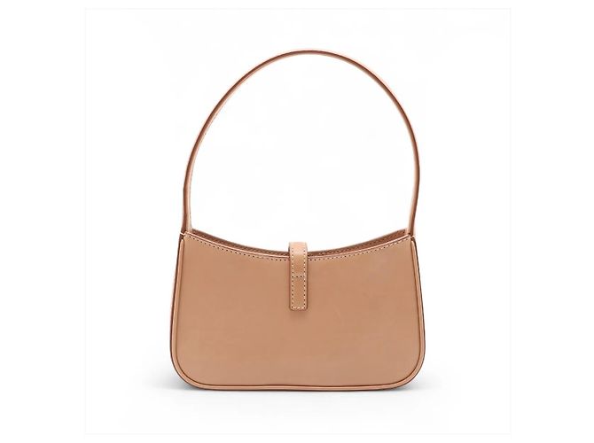 Autre Marque Saint Laurent Le 5 a 7 Hobo Leather Mini Beige - vista 2