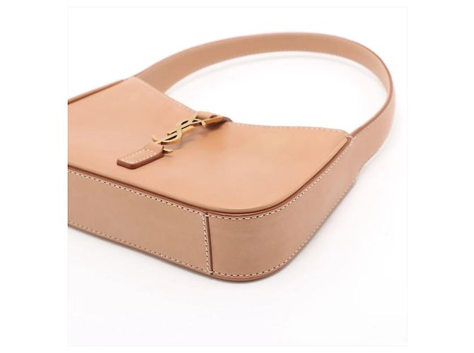 Autre Marque Saint Laurent Le 5 a 7 Hobo Leather Mini Beige - vista 3