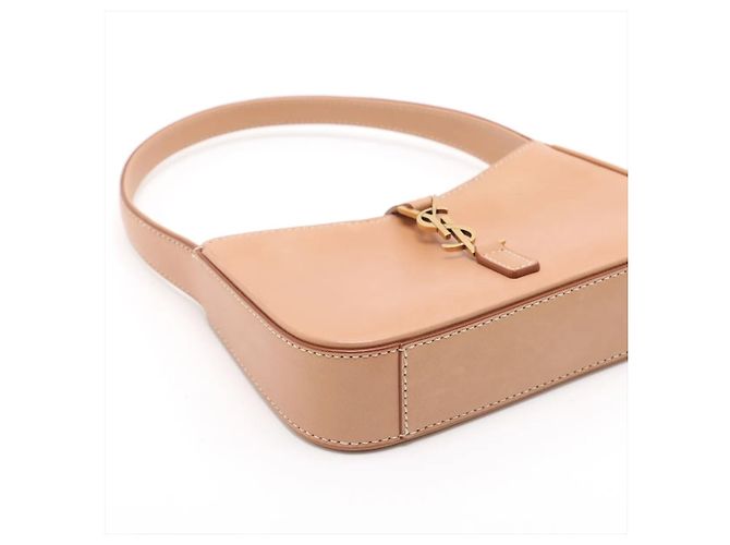Autre Marque Saint Laurent Le 5 a 7 Hobo Leather Mini Beige - vista 4