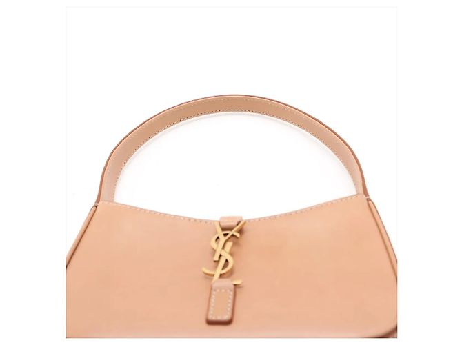 Autre Marque Saint Laurent Le 5 a 7 Hobo Leather Mini Beige - vista 6