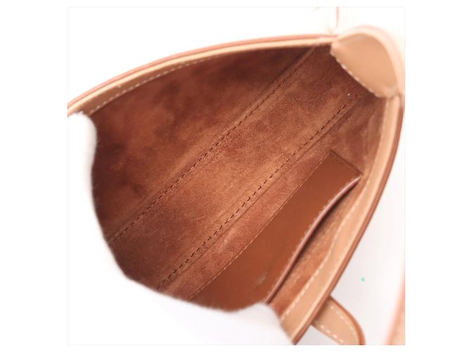 Autre Marque Saint Laurent Le 5 a 7 Hobo Leather Mini Beige - vista 7