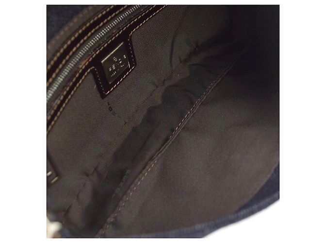 Borsa Baguette Convertible Fendi Denim Medium Blu - vista 3