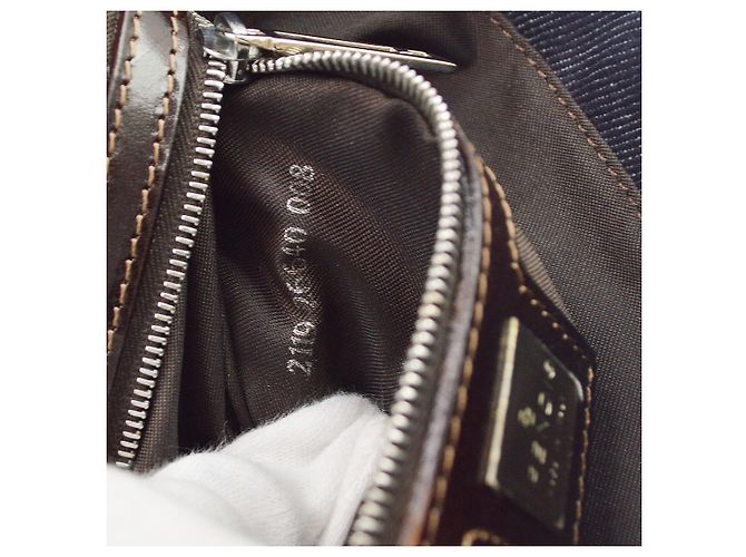 Borsa Baguette Convertible Fendi Denim Medium Blu - vista 5