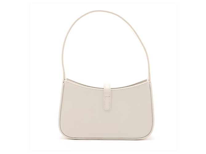 Autre Marque Saint Laurent Le 5 a 7 Hobo Leather Mini Beige - vista 2