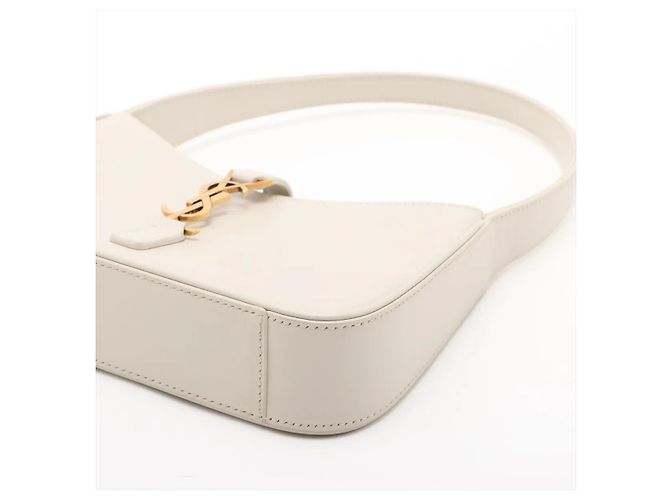 Autre Marque Saint Laurent Le 5 a 7 Hobo Leather Mini Beige - vista 3