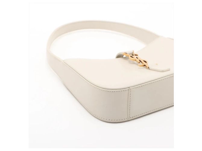 Autre Marque Saint Laurent Le 5 a 7 Hobo Leather Mini Beige - vista 4