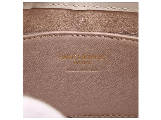 Autre Marque Saint Laurent Le 5 a 7 Hobo Leather Mini Beige - vista 7