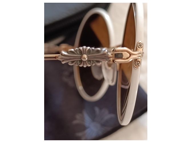 Occhiali da sole Chrome Hearts Bianco D'oro - vista 10