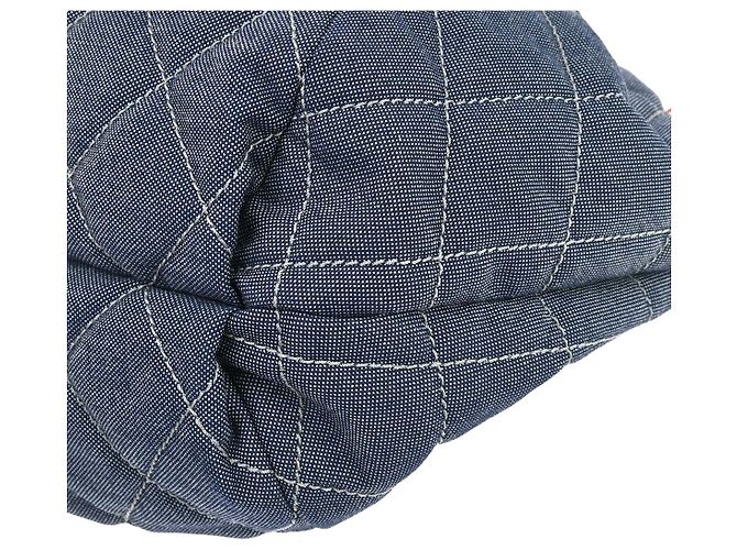 Chanel Stretch Spirit Cabas Quilted Denim Large Azul - vista 6