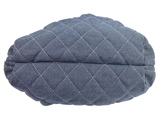 Chanel Stretch Spirit Cabas Quilted Denim Large Azul - vista 7