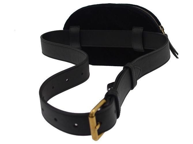 Cintura Gucci GG Marmont in velluto matelassé decorata Nero - vista 2