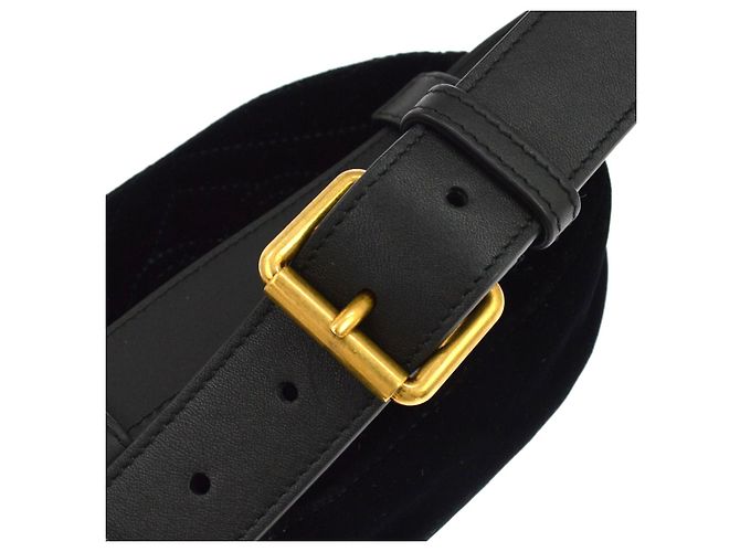 Cintura Gucci GG Marmont in velluto matelassé decorata Nero - vista 7