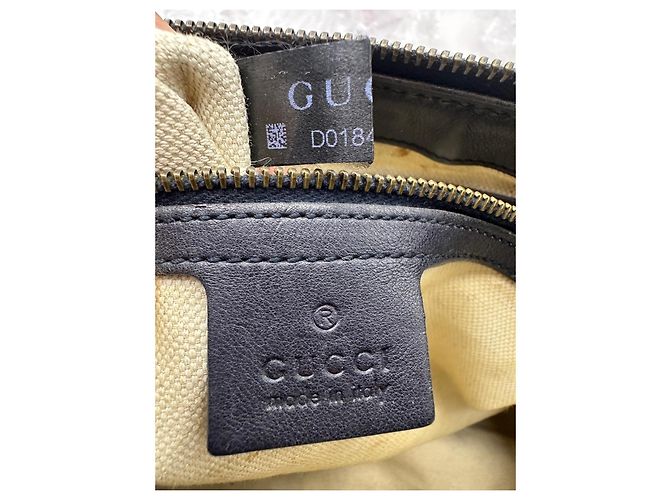 Bamboo Borsa Boston Gucci in tela monogram con strisce Nero Rosso Beige - vista 16