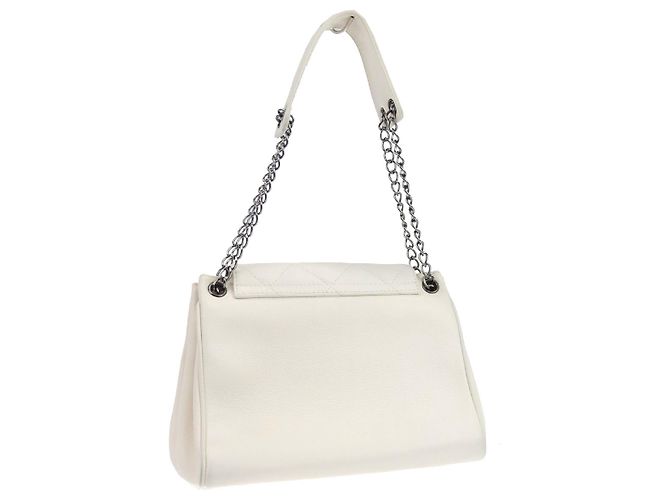 Chanel Pocket Accordion Flap Quilted Lambskin Medium Bianco - vista 2