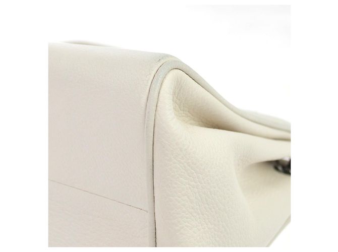Chanel Pocket Accordion Flap Quilted Lambskin Medium Bianco - vista 6