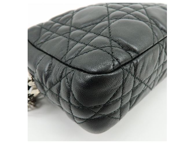 Christian Dior Lady Dior Cannage Quilt Leather Mini Nero - vista 6