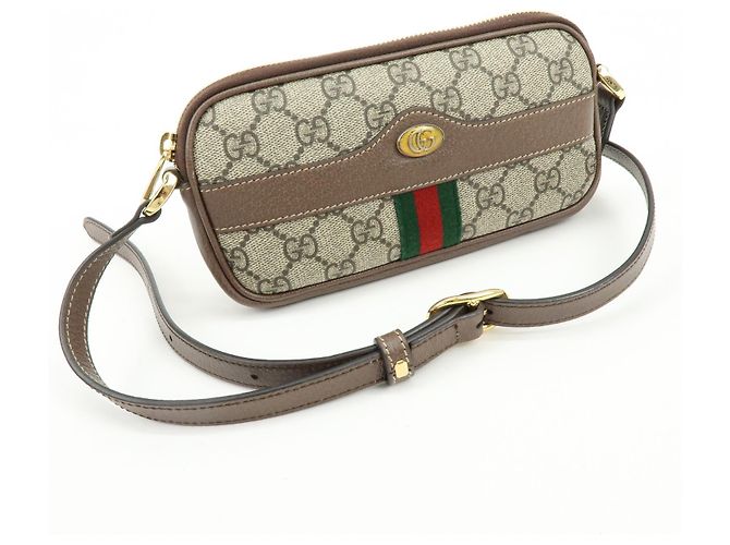 Gucci Ophidia GG Coated Canvas Mini Marrone - vista 4