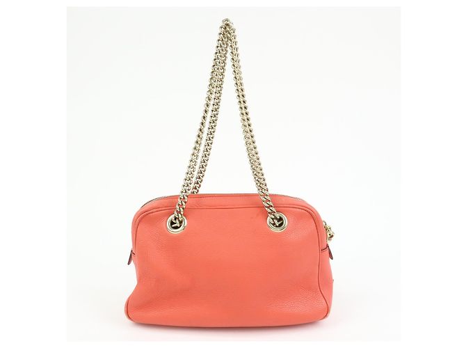 Gucci Soho Chain Zip Leather Medium Rosa - vista 2