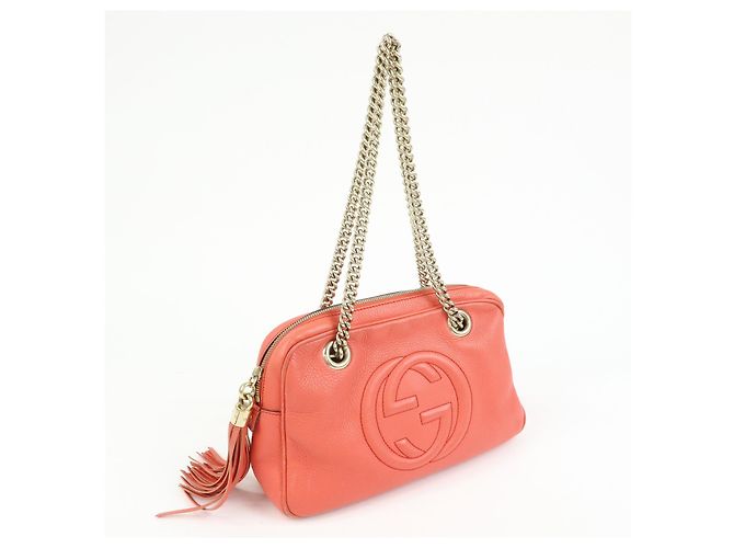 Gucci Soho Chain Zip Leather Medium Rosa - vista 4